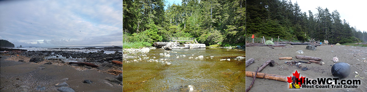 Cribs Creek Campsite on the West Coast Trail Cribs Creek Campsite on the West Coast Trail