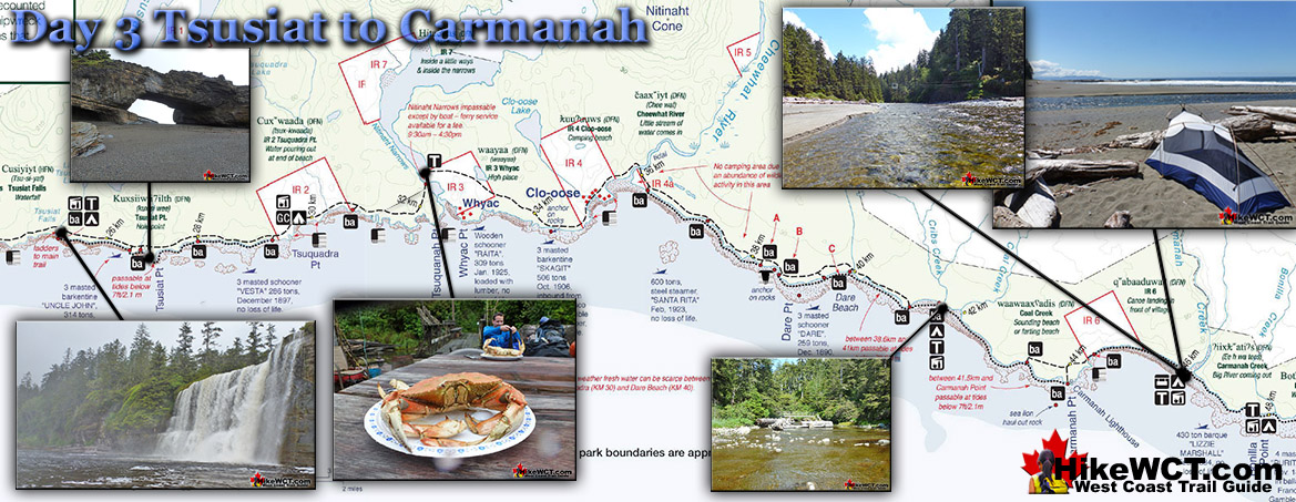 Day 3 Tsusiat to Carmanah Map Day 3 Tsusiat to Carmanah Map