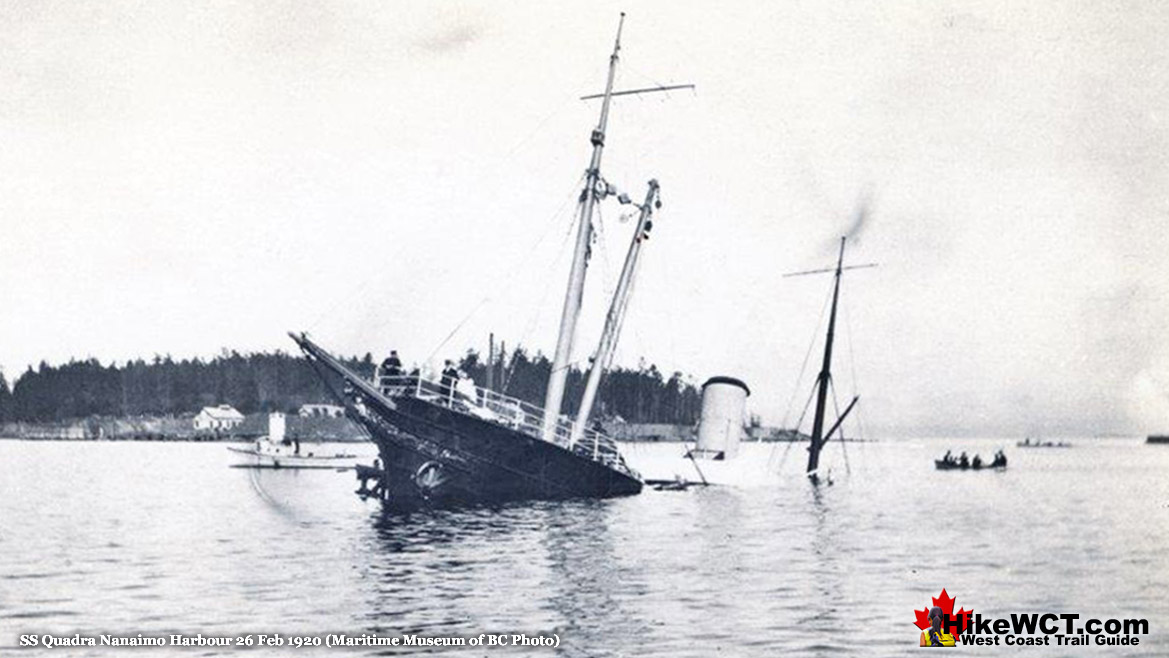 Quadra Shipwreck Nanaimo Harbour 1920