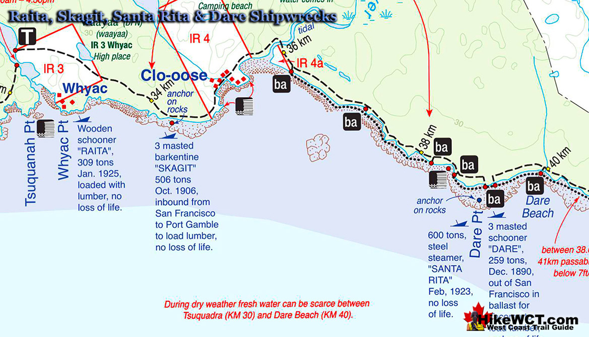 Santa Rita Shipwreck Map West Coast Trail