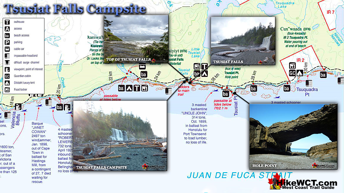 Tsusiat Falls Campsite Map v7