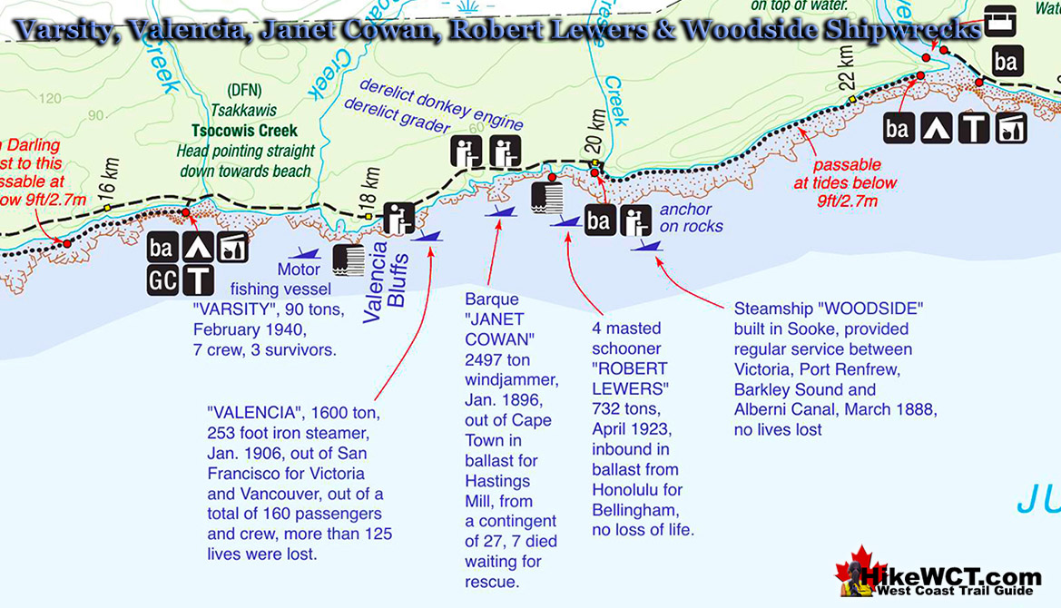 Woodside Shipwreck Map