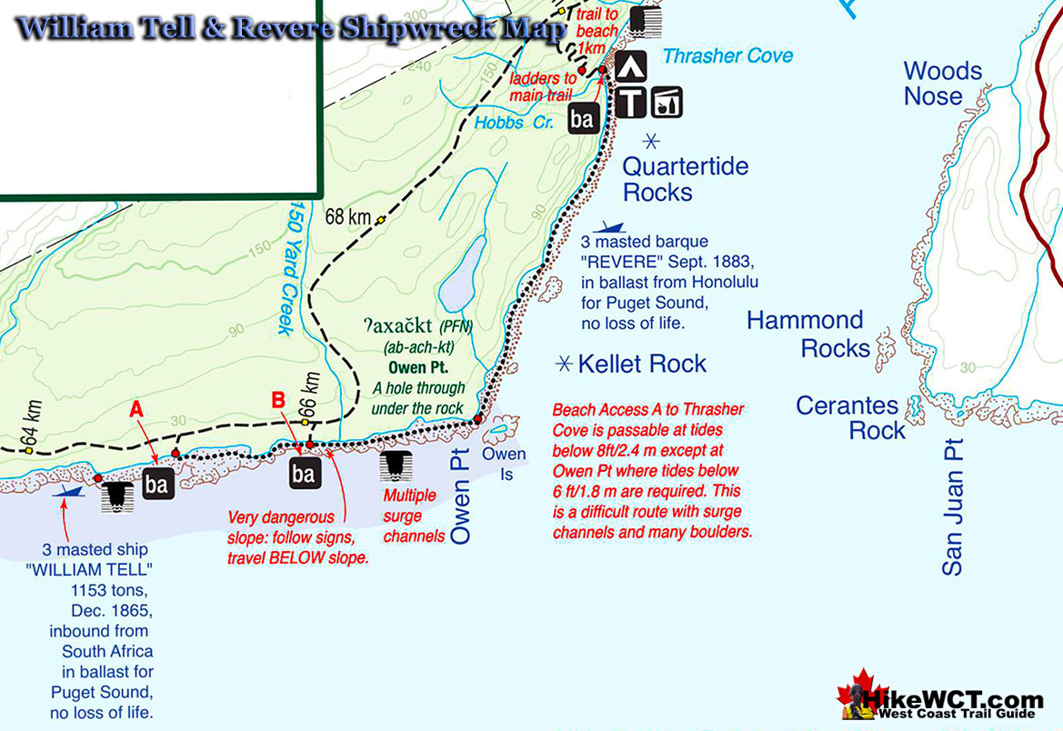 Revere Shipwreck Map West Coast Trail