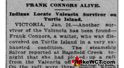 Frank Connors Valencia Survivor 1906