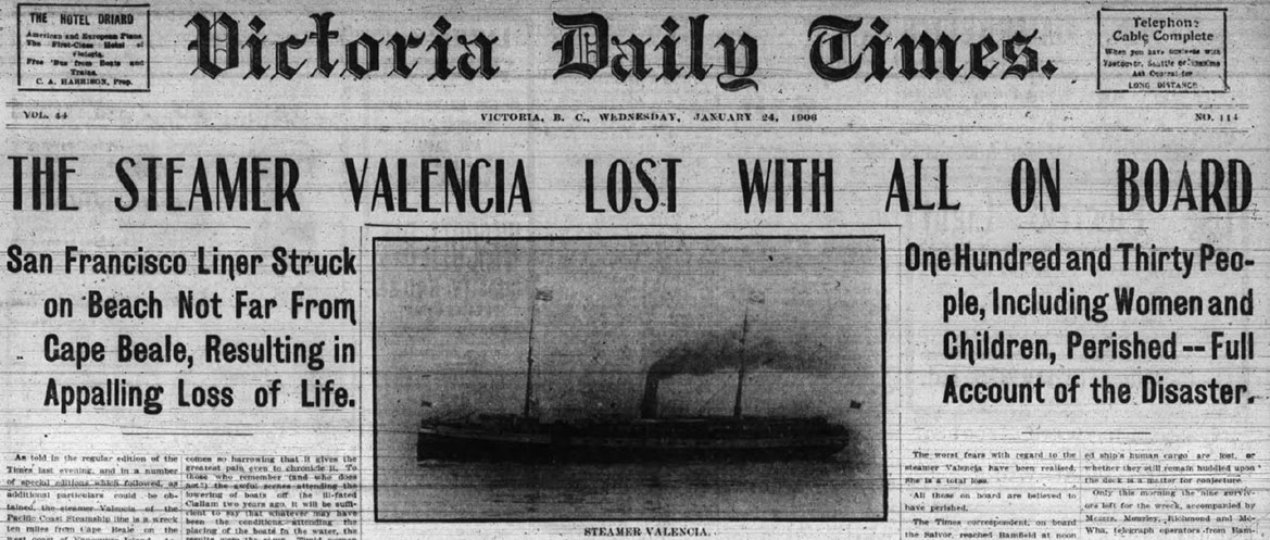 Steamer Valencia Lost With All On Board