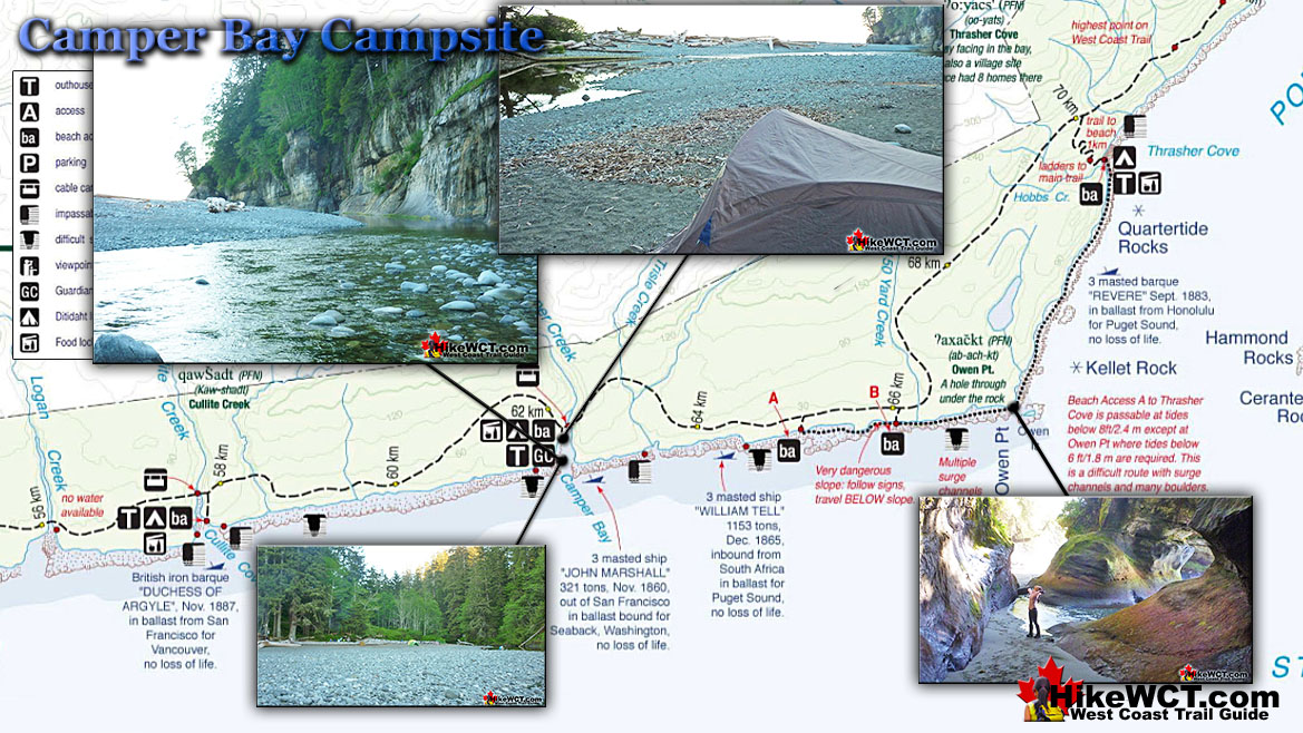 Camper Bay Campsite Map West Coast Trail