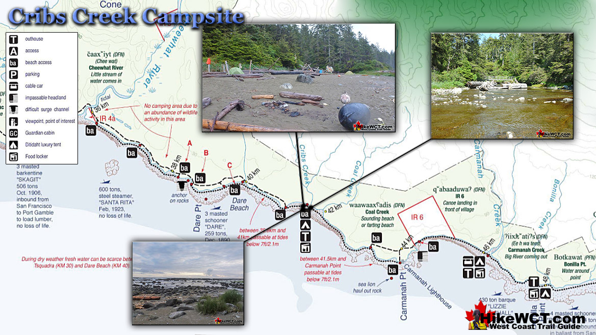 Cribs Creek Campsite Map