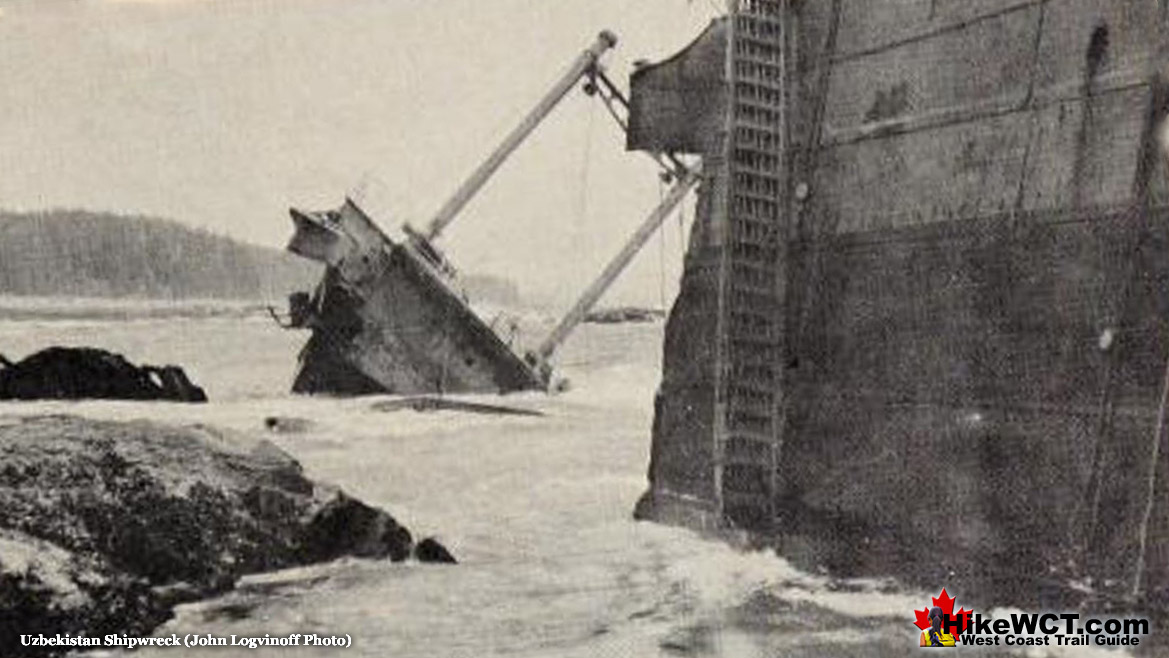 Uzbekistan Shipwreck Photo from Vancouver Island's West Coast